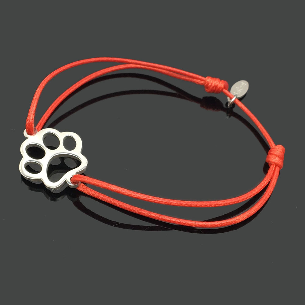 

Cat Paw Prints Stainless Steel Can Adjust Rope Pendeloque Cut Bracelet Stainless Steel Gogo Pets Footprint Parts Bracelet