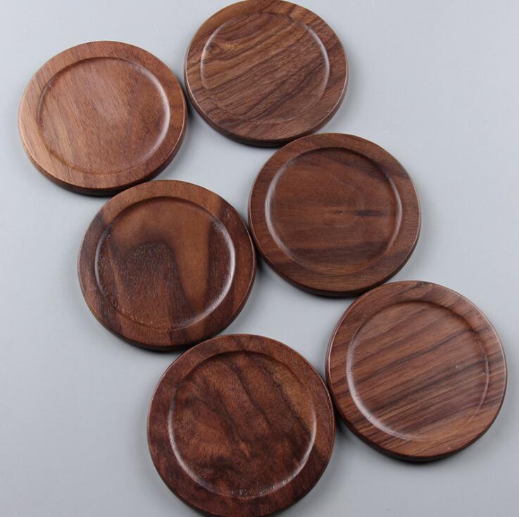 Sottobicchiere in legno di faggio nero noce tappetino antiscivolo per tazze da tè in faggio 6 pezzi per decorazioni artigianali e feste di nozze Sottobicchiere in legno di faggio nero noce tappetino antiscivolo per tazze da tè in faggio 6 pezzi per decorazioni artigianali e feste di nozze