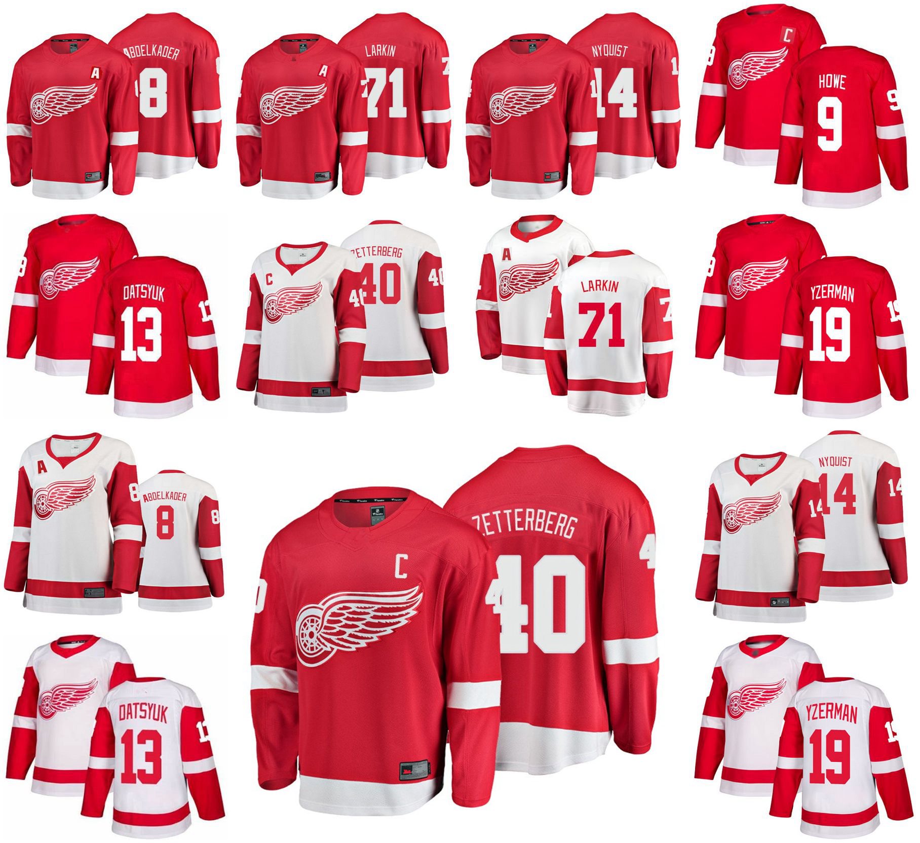 

Detroit Red Wings Jerseys Mens 13 Pavel Datsyuk Jersey 8 Justin Abdelkader 14 Robby Fabbri Womens Ice Hockey Jerseys Stitched Youth, Black;red