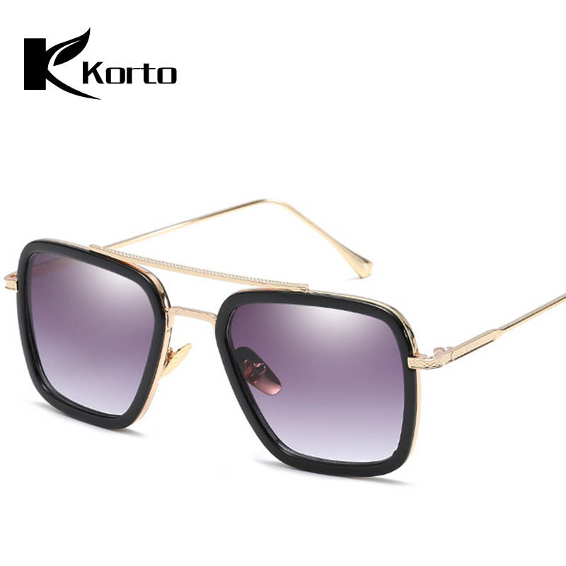 

Wholesale-Zonnebril Mannen Men Tony Stark Aviation Sunglasses Fashion Glasses Robert Downey JR Eyeglasses Lunette De Soleil Homme