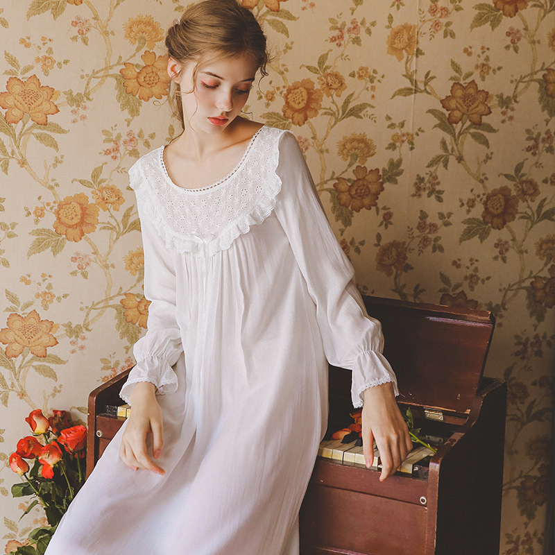 girls long white nightgown