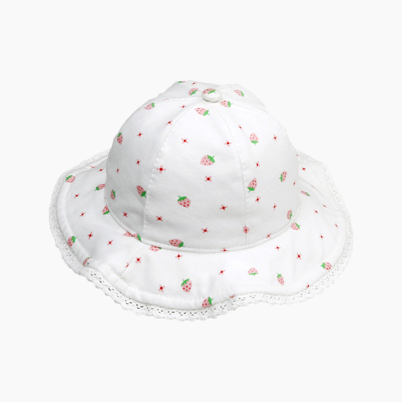 

Srping Summer Baby Hat Cotton Strawberry Girls Sun Hat Soft Infant Newborn Beanie Cap Toddler Bucket