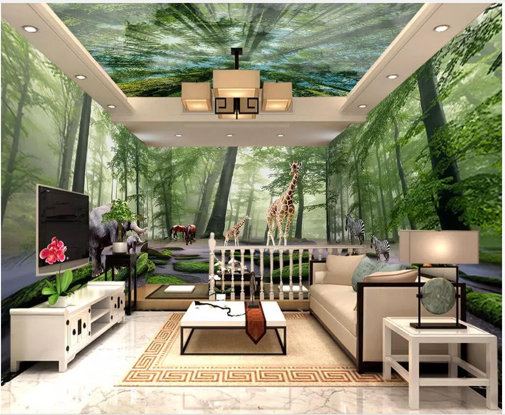 

custom photo 3d wallpaper Forest big tree animal Whole house background wall home decor 3d wall murals wallpaper for walls 3 d, Non-woven wallpaper