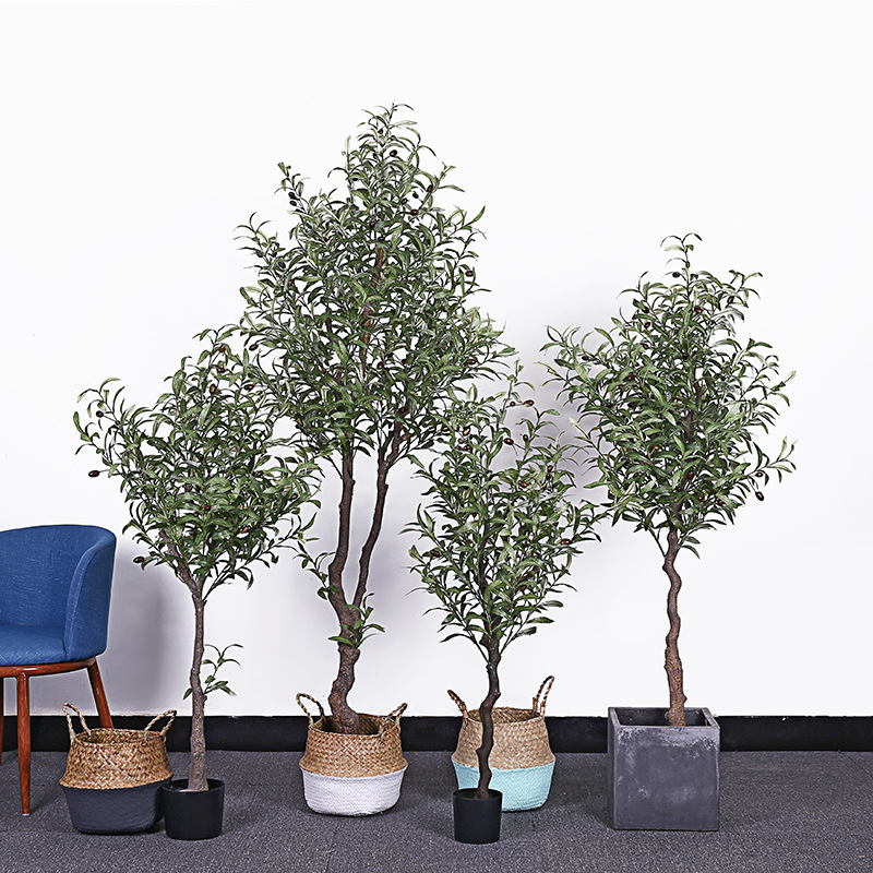 

Nordic ins artificial olive tree fake tree greenery bonsai living room decoration indoor potted plants fake plants with pot, 120cm with black pot