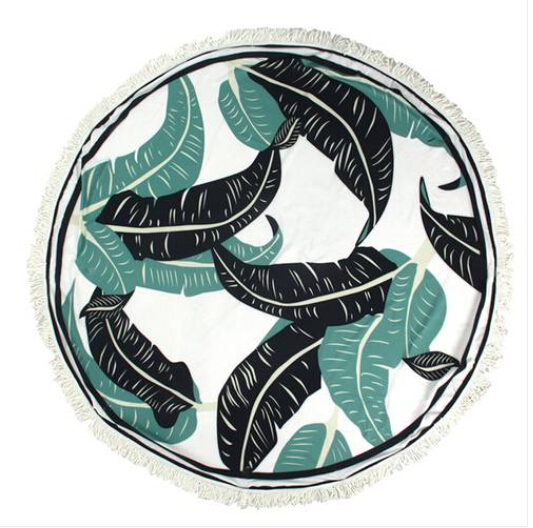 

Hot Sales!!! Wholesales 2019 Beach Towel Round Flowers Leaves Printed Large Tassel Circular Bath Towels Outdoor Sun Block Shawl Yoga Cushion, Multi-color