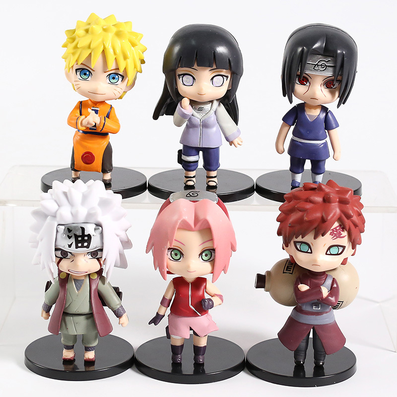 6PCS/Set Anime Naruto Itachi Gaara PVC Action Figure Collectible Toy gifts 10cm