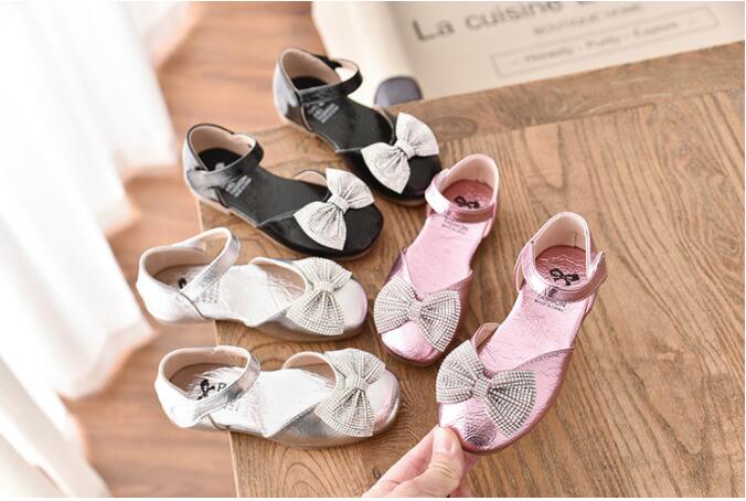 

Girls Bowknot Soft Sole Princess Sandals Kids Toddler Baby Summer Sandal Shoes MQM 008, Pink