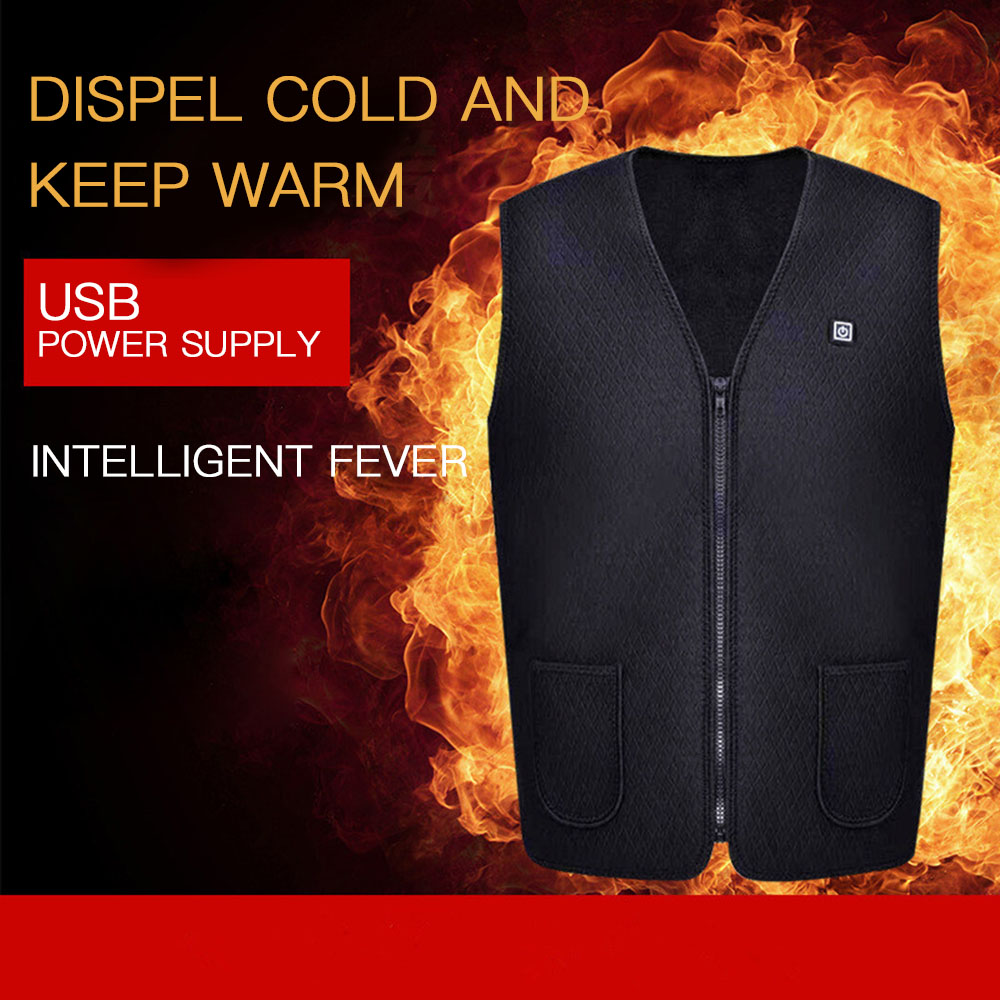 

New Arrival Electric Vest Heating Vest Usb Charging Warm Autumn Winter Men Warm Clothing Smart Fever Female Men Women Hot, Beige