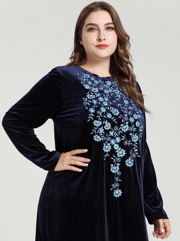 

2020 Embroidery Cotton Caftan Dubai Muslim Wedding Dress Vestido Party