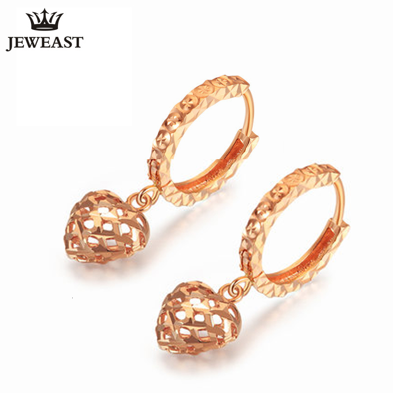 

18K Pure Gold Earring Real AU 750 Solid Gold Earrings Good Beautiful Heart Upscale Trendy Classic Fine Jewelry Hot Sell New 2018 CJ191203