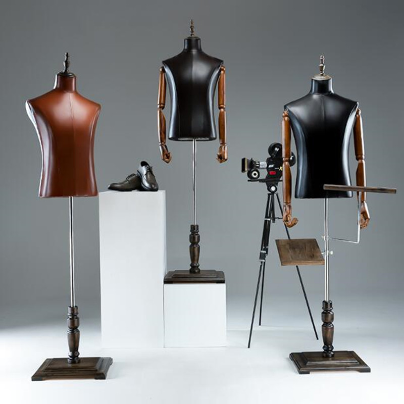 

2style half length leather male mannequin body No hand model props clothing store display fake mannequin suit model shelf D239