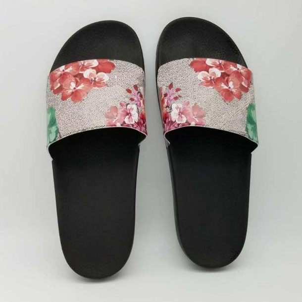 

Classic Flowers Slippers Men Women Summer Design Slides Beach Flats Bottom Peep Toes Sandals Outdoor Slipper Size 36-45 High Quality, #101