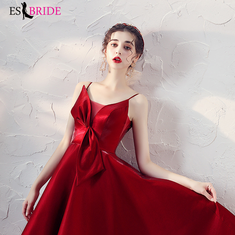 

2020 Summer Can Usually Wear Short-Height Temperament Wedding Fashion Modern Red with Spaghetti Straps Dress Female