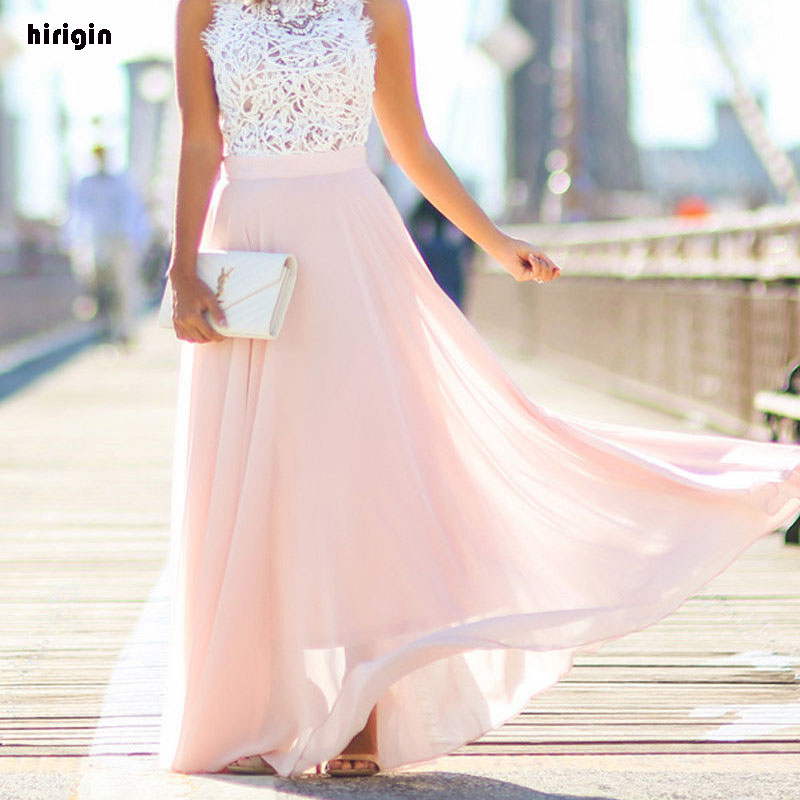 hot pink chiffon maxi dress