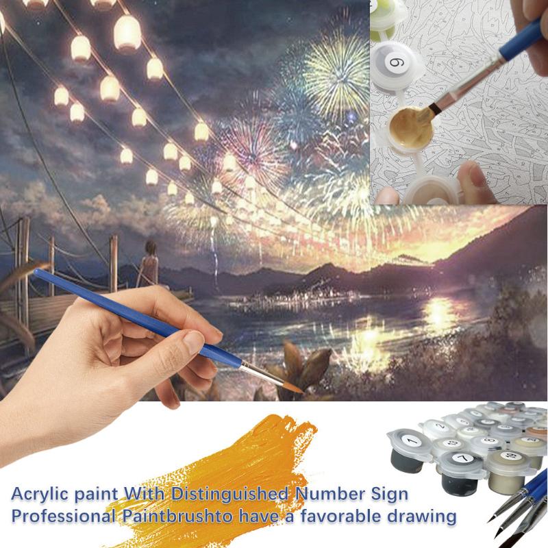 

Fireworks Season Scenery DIY Digital Painting By Numbers Kit Modern Wall Art Canvas Painting Unique Gift Home Decor 40x50cm 0427