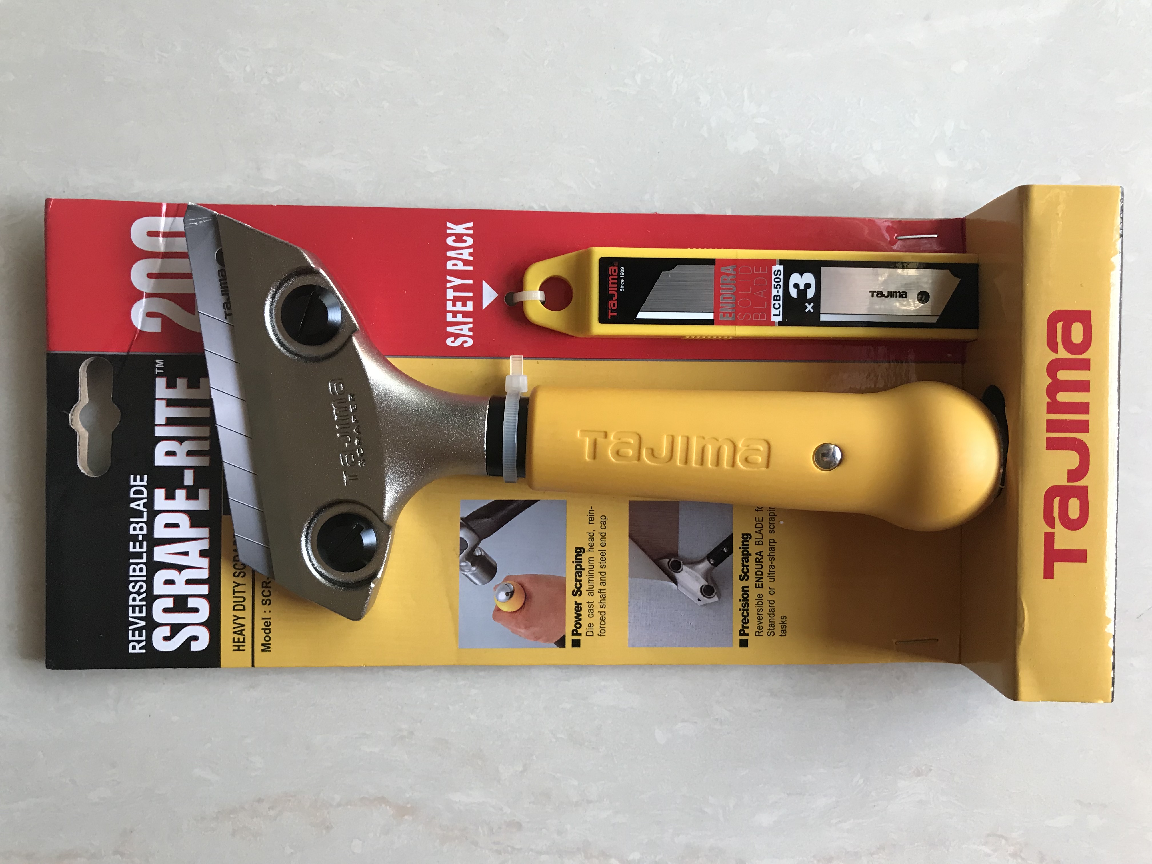 

200 mm Tajima SCR-L200 (18mm Klingen) Made in Japan Reversible Blade Scraper