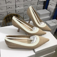 

With box Fashion designer women shoes high heels 9.5cm 6.5cm 1.0cm Black Nude Mesh letters ribbon Pointed Toes Pumps Dress shoes 35-42