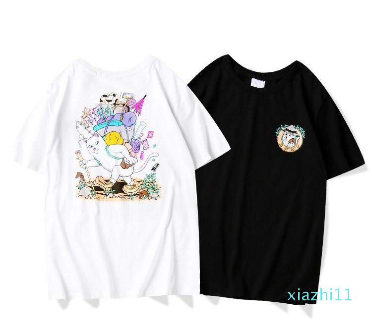 fashion-2020 Summer new European American trendy luxury designer T-shirts casual picnic cat printing T shirt high quality cotton T-shirt
