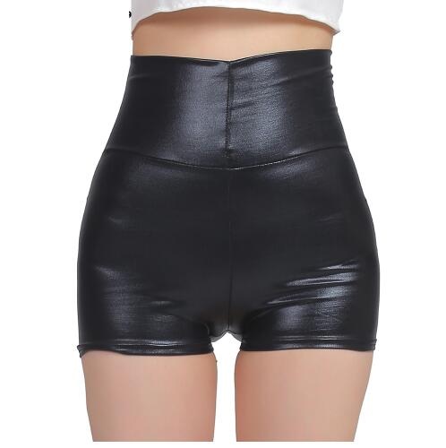 womens black high waisted shorts