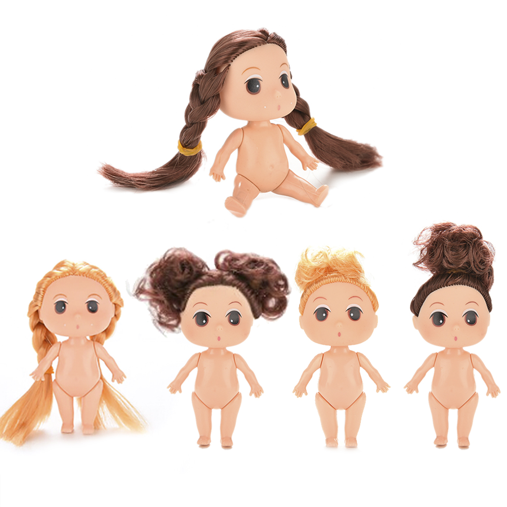 9Cm Doll For Mini Ddung Dolls With Brown Bun Hair Baking Mold Dolls Girl PICA