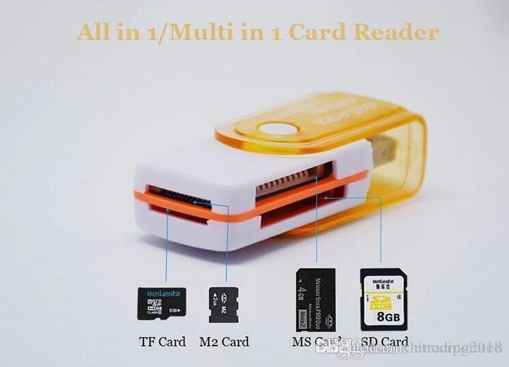 

Mini All In One TF/SD/MS/M2 Card Memory Card Micro SD Card Reader USB 2.0