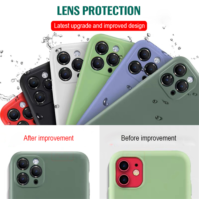 Camera Lens Protection Phone Case For IPhone 11 Pro Max Liquid Silicone Case For IPhone 11 Pro