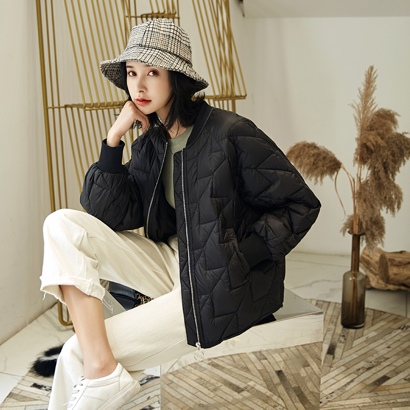 

2020 Winter Duck Down Jacket Women Short Ultra Light Down Coat Korean Puffer Jacket Oversized Jackets Women 1816-1 YY1425, Black