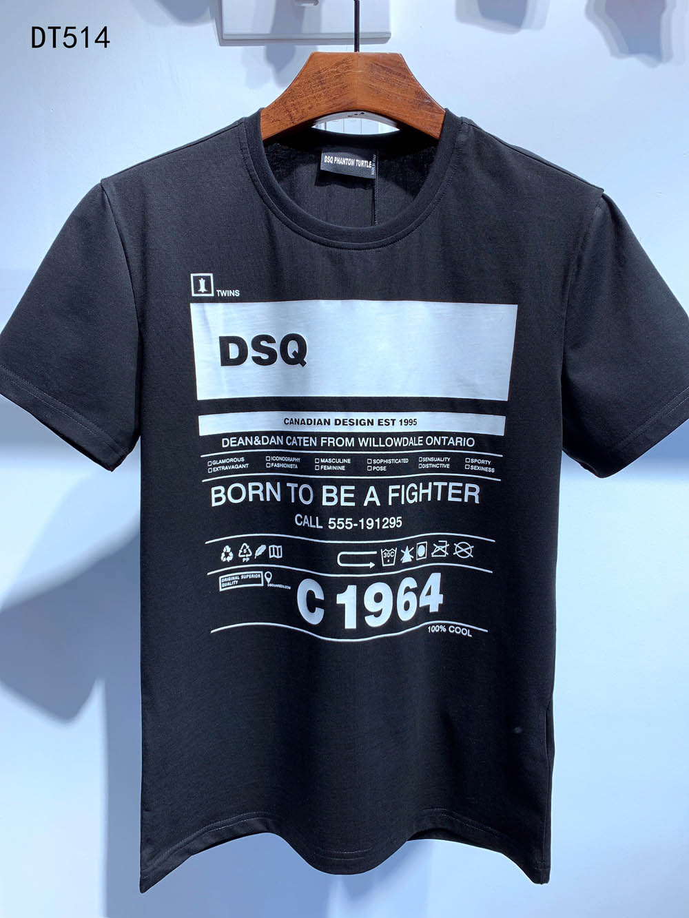 

DSQ Mens Designer T Shirts Black White Men Summer Fashion Casual Street T-shirt Tops Short Sleeve Euro Size M-XXXL 6952