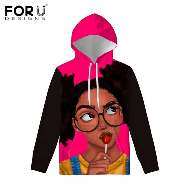 

Hoodie Black Art African Girls Pattern Women Sweatshirt Autumn Winter Long Sleeve Pullovers Fashion Couple Wear, Hk4114z72w