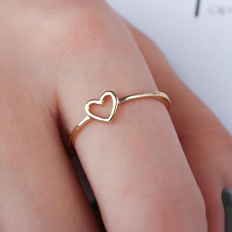 

Dainty Women Ring Hollow Heart Ring For Couple Wedding Promise Infinity Eternity Love Jewelry Boho Anillos Mujer BFF Gifts