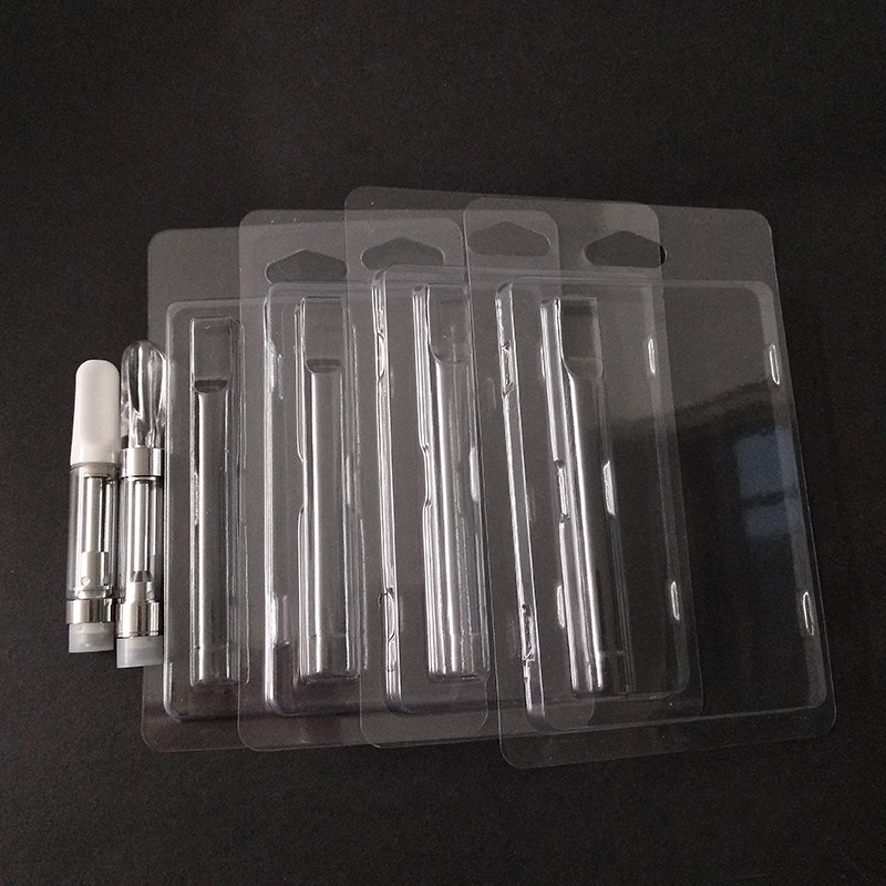 

Plastic Blister Clam Shell Vape Clamshell Atomizer Packaging PVC Box Fit 0.5ml 1.0ml Vaporizer Cartridges Packaging