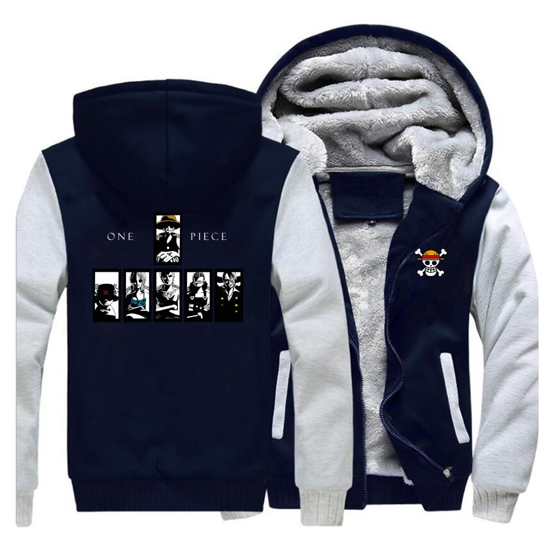 

One Piece Winter Jacket Men Fleece Thick Warm Mens Jackets And Coats Japan Anime Hoodies Sweatshirt Hoody Sportswear Sweatshirts, Vintage gray 5