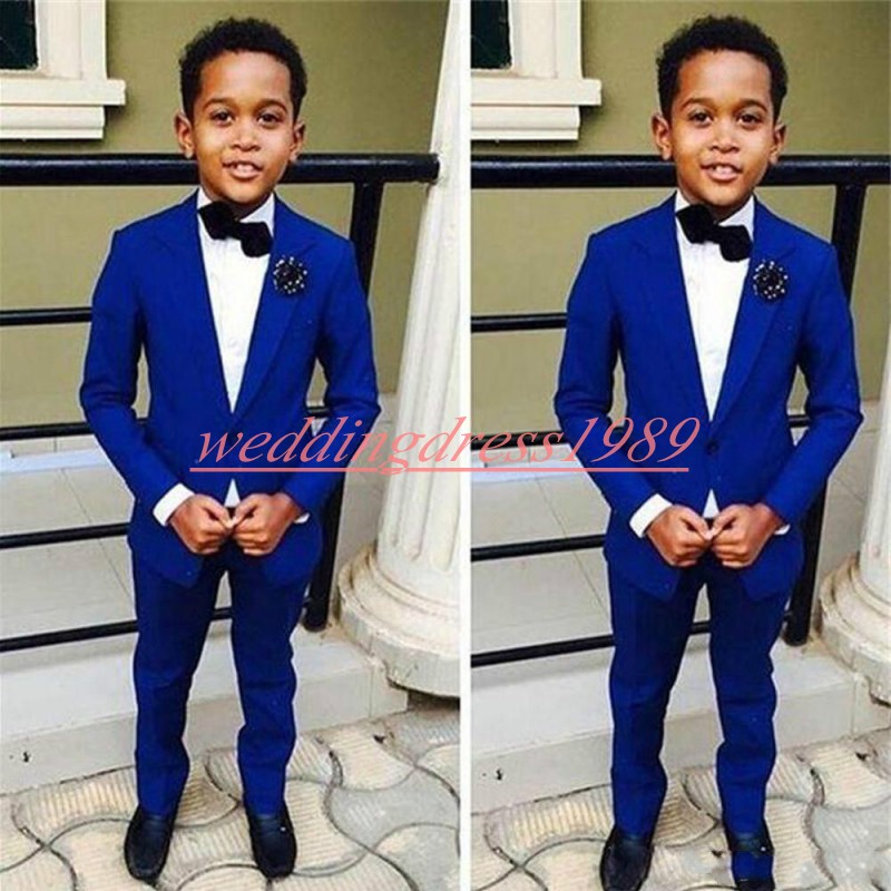 

2019 Boy Suits Tuxedos Best Man Groomsmen Suits Boy's Formal Wear Wedding Tuxedos Kids Suits (Jacket+Pants), Custom made from color chart