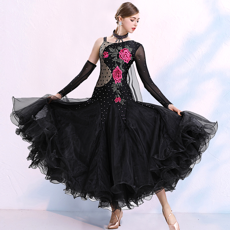 

Modern dance clothes female national standard ballroom dancing performance dress social dance costumes full-skirted dress MQ296, See chart