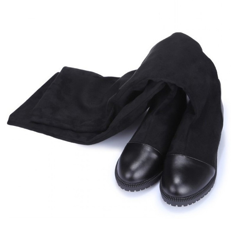 

Autumn Women's high-quality shoes elastic material platform women's boots new knee boots high boots with height, Black