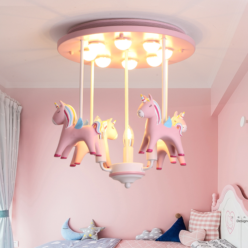 Carousel Cartoon Ceiling Lights Nordic Bedroom Study Ceiling Lamps Children's Room Kindergarten Creative Protection Lighting-image-461163169