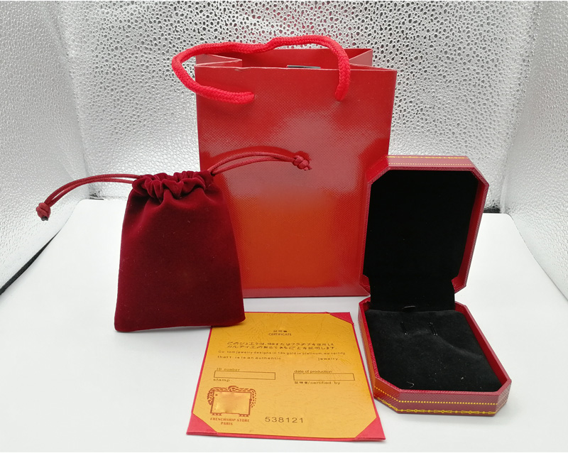 

Fashion Red color bracelet/necklace/ring original orange box box bags jewelry gift box to choose