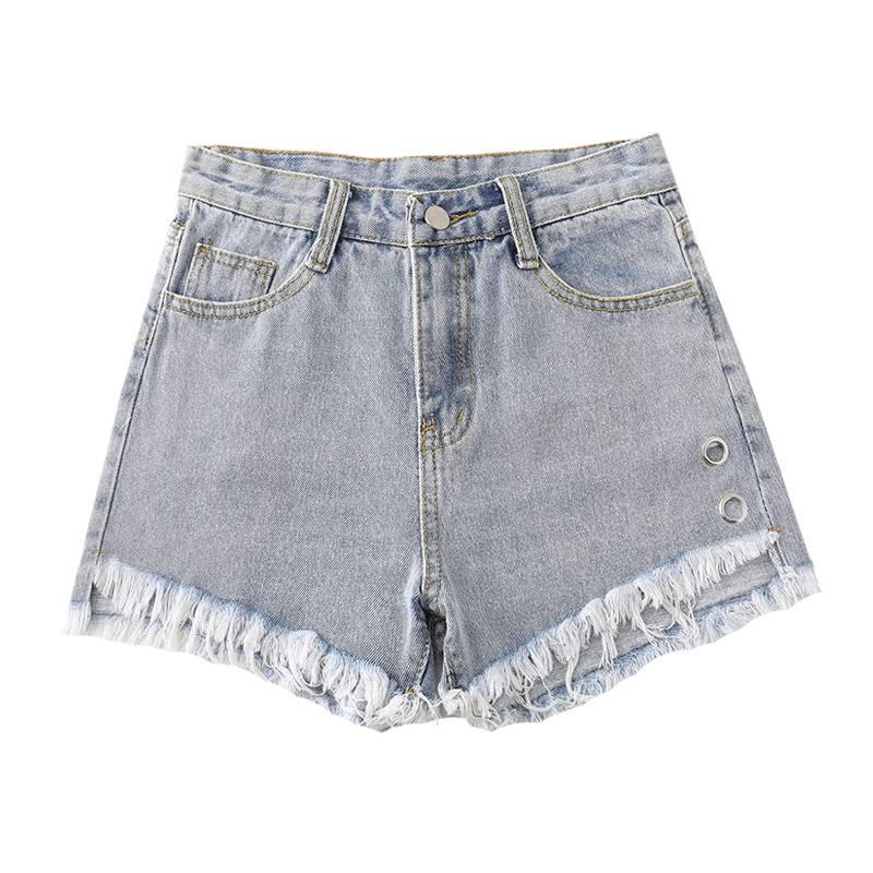 

Loyalget Summer Denim Shorts Female Plus Size ~3XL Vintage Women Jeans Shorts Tassel Denim High Quality Wash Jeans, Blue