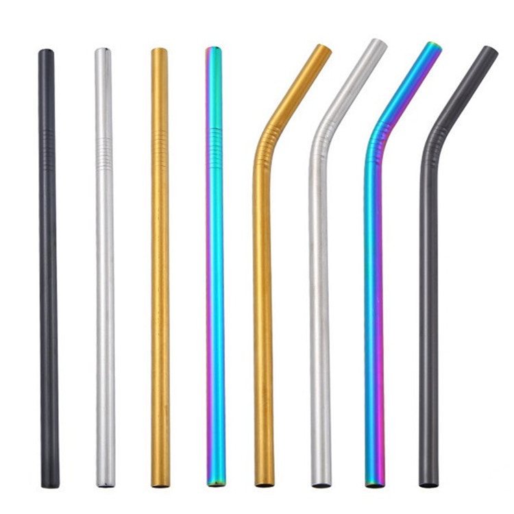 

Reusable 8MM Stainless Steel Straw Drinking Straw Food Grade SS304 Colorful Straw Wholesale Bar Drinking Tools