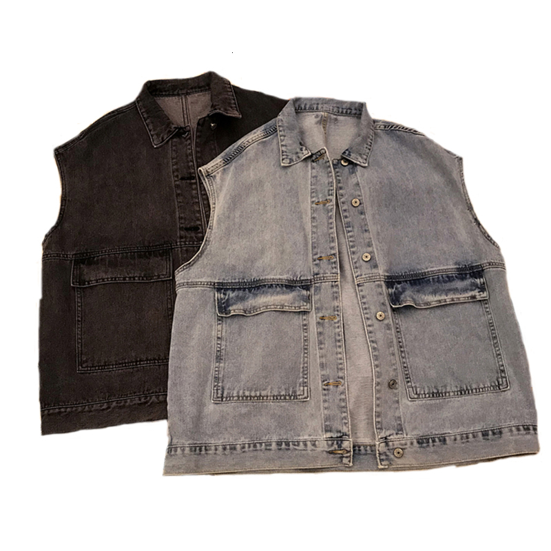 

Denim Vesten 2019 Vrouwen Zomer Vest Turn-down Kraag Jas Mouwloos Denim Jas Voor Vrouwen Nieuwe Oversized Vest, Black