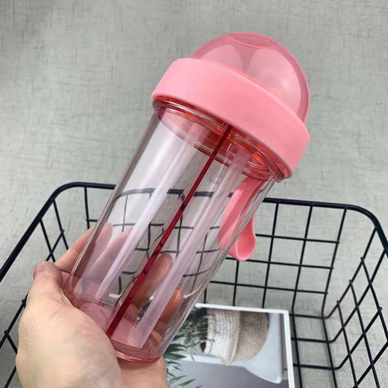 2020 4styles Double Straws Cups Plastic Skinny Tumblers With Lid Straw