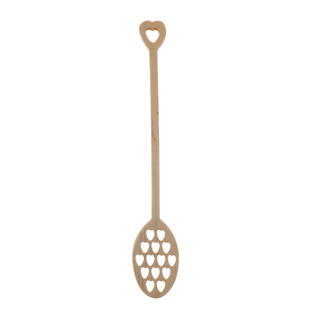 

wooden hollow out honey spoon long handle coffee stirring spoon