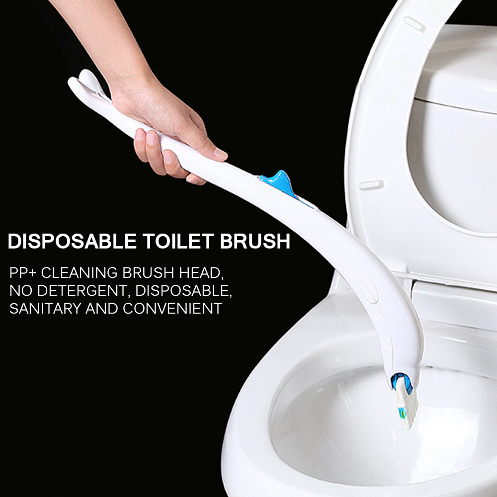 Disposable Toilet Brush Cleaning Scrubber Set Replaceable Head Bowl Home UK
