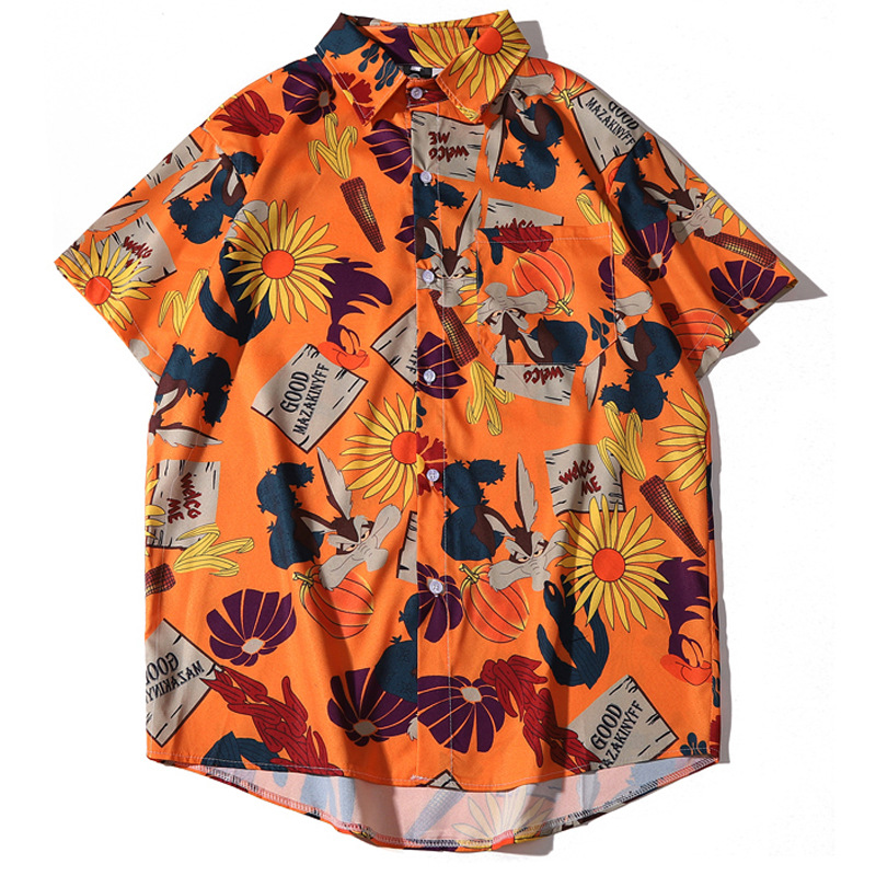 

UNCLEDONJM Fashion Short Sleeve Shirt Men 2020 Summer Hawaii Hip Hop Streetwear Male Short Sleeve Shirt men 2068, Multi