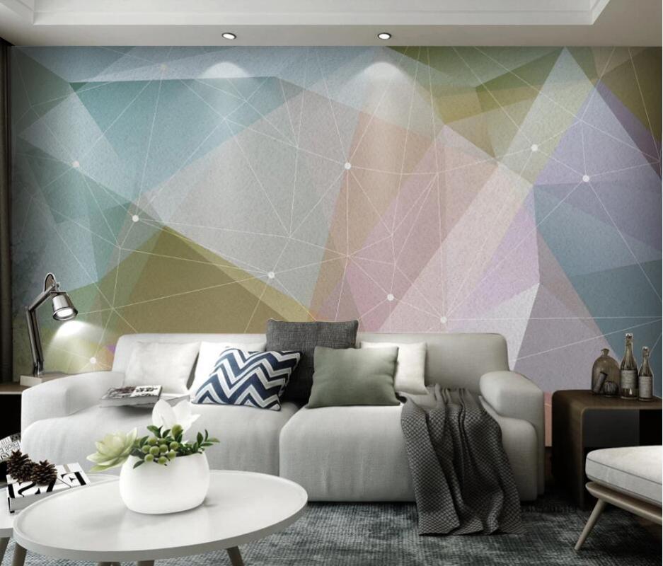 

AINYOOUSEM Modern retro color collision 3D stereo geometric backgroundpapel de parede wallpaper 3d wallpaper stickers wallpapers, As pic