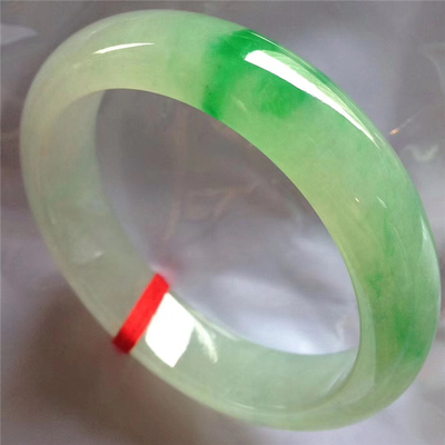 

zheru jewelry natural Burmese jade 54-64mm green two-tone bracelet elegant princess jewelry best gift