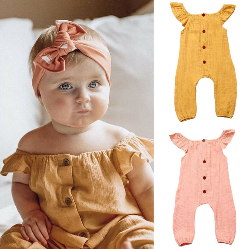 

UK Newborn Baby Girl Boy Summer Clothes Cotton Romper Jumpsuit sunsuit Playsuit, Pink