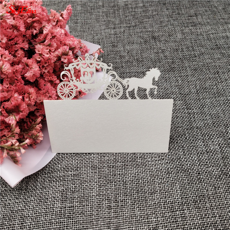 

10/50/100pcs 9X9cm carriage Table Name card Wedding Place Cards Decoration Wedding party Seating Decoration 7Z SH868