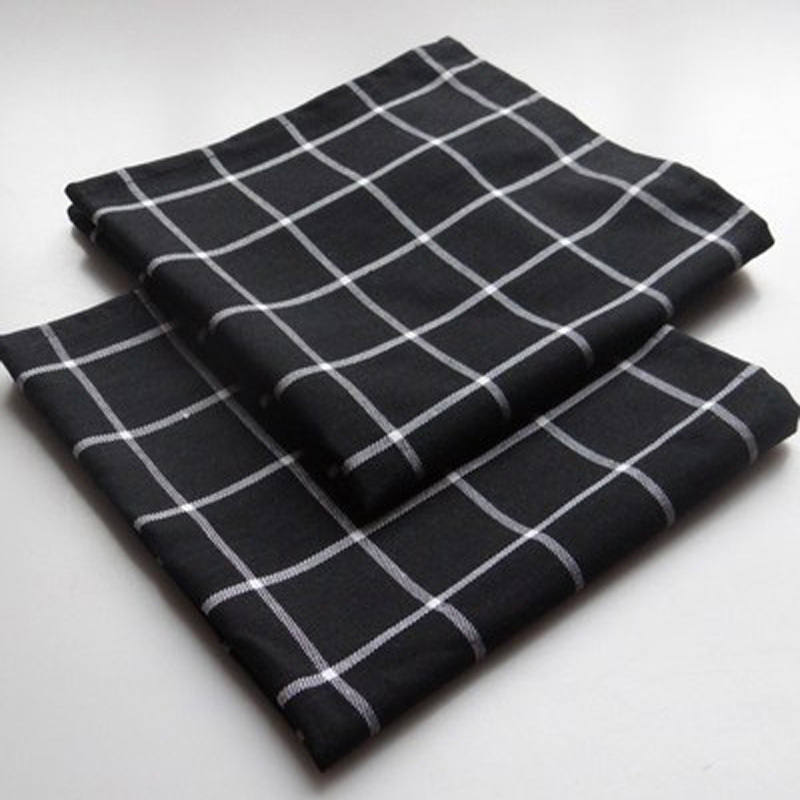 

INS Style Black Plaid Cotton Table Napkin Dish Towel Cleaning Cloth Towel Printed durable pano de prato 46x46cm