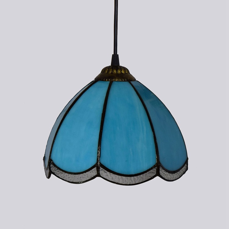 

8 Inch Tiffany Style Pendant Light Blue Lamp Modern Mediterranean Creativity Hanging Lights Living Room Bedroom Bar Corridor Balcony Art Lamps